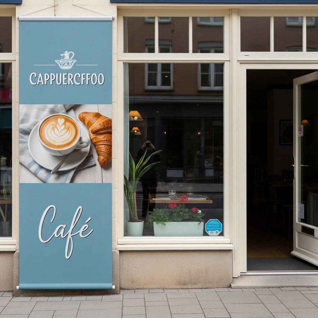 カフェの店頭幕